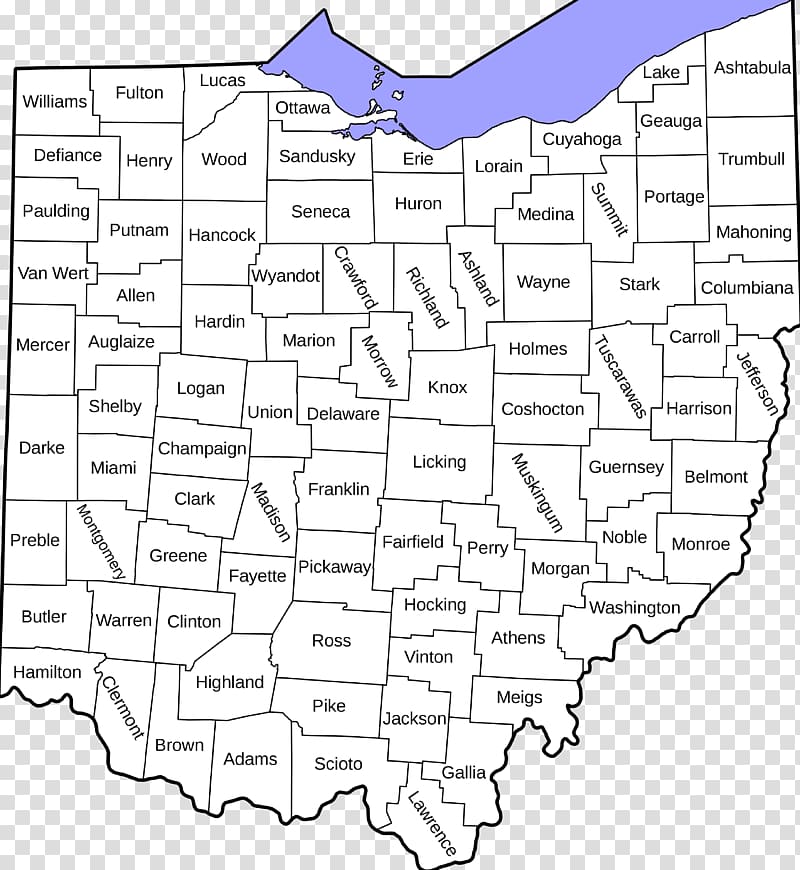 Muskingum County, Ohio Jefferson County, Ohio Greene County, Ohio Butler County, Ohio Cuyahoga County, Ohio, map transparent background PNG clipart