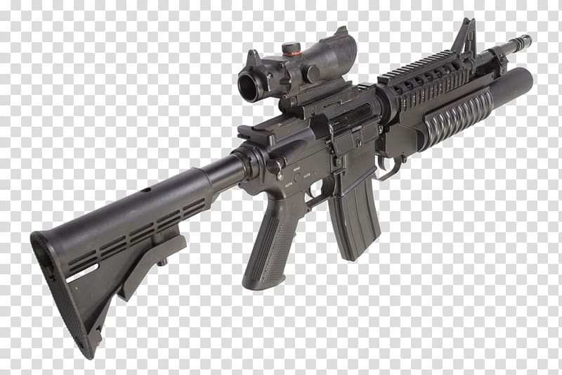 M4 carbine M203 grenade launcher Assault rifle, Sniper rifle transparent background PNG clipart