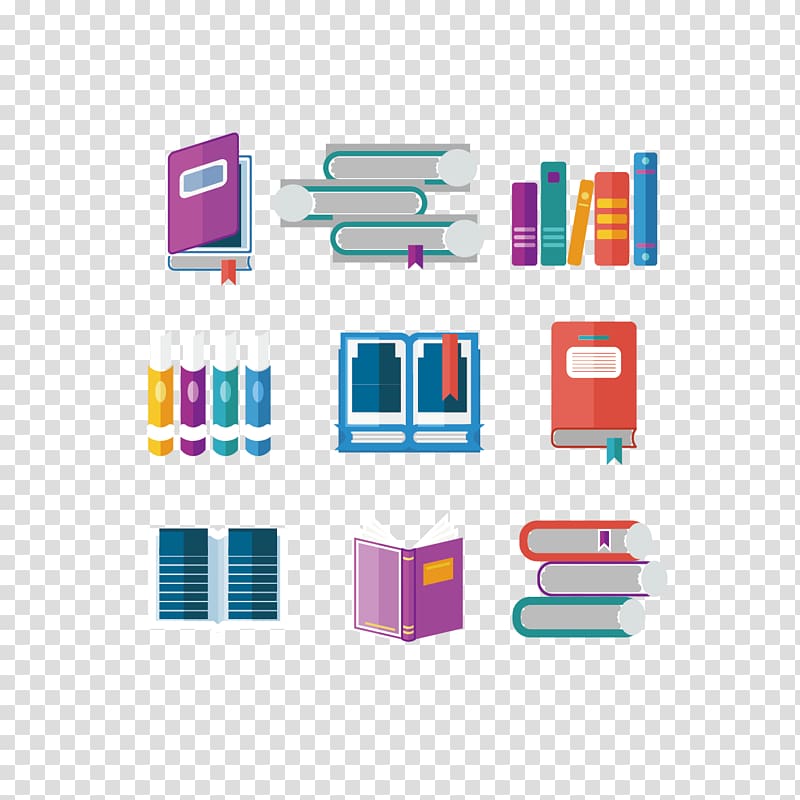 Book Vecteur Computer file, various books transparent background PNG clipart