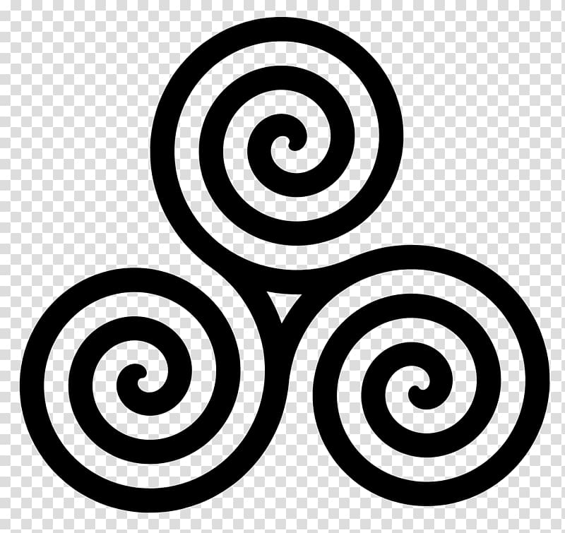 black and white illustration, Triskelion Spiral Scalable Graphics , Celtic Triple Spiral transparent background PNG clipart