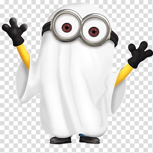 Minion Oscar wearing blanket , Minions Halloween Ghost Haunted house Humour, Boo's Adventures At Home transparent background PNG clipart