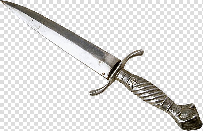 stainless steel dagger, Sword Drawing Bowie knife, The sword transparent background PNG clipart
