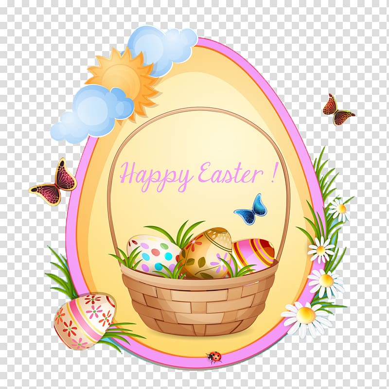 Easter Bunny Easter egg Illustration, Happy Easter transparent background PNG clipart