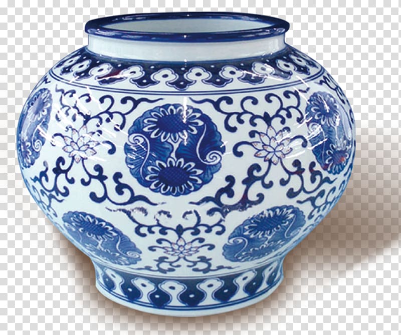 Blue and white pottery Porcelain Chinoiserie, Blue pattern porcelain altar transparent background PNG clipart