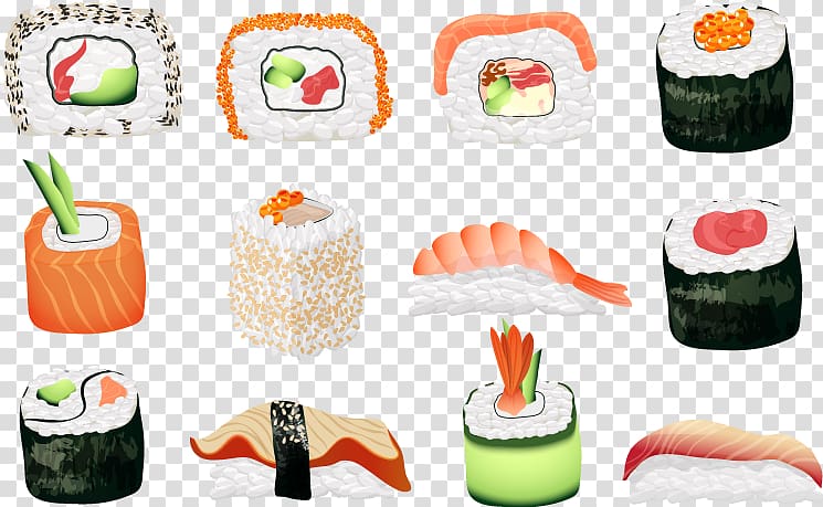sushi , Sushi Japanese Cuisine Sashimi Seafood Asian cuisine, Japanese sushi Category transparent background PNG clipart