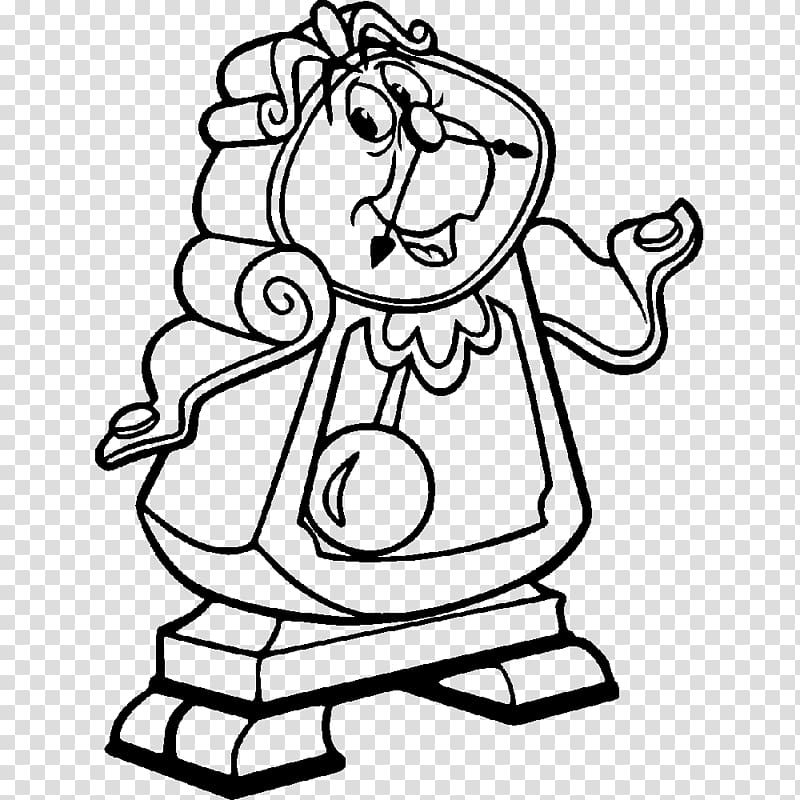 Cogsworth Beast Belle Coloring book Drawing, big ben transparent background PNG clipart