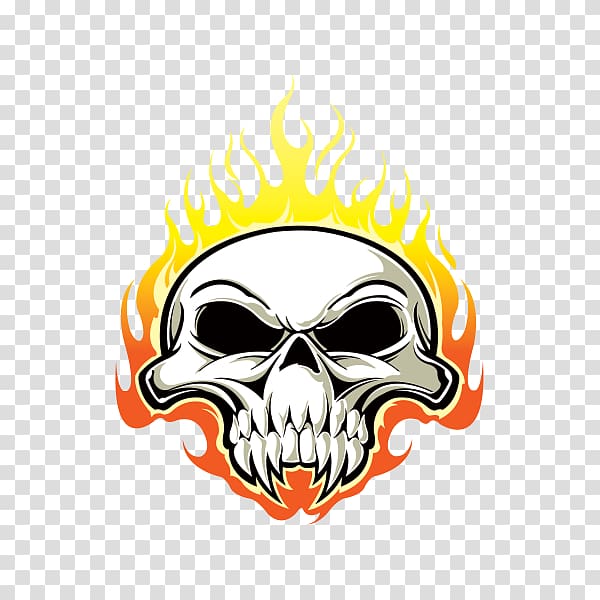 Skull and crossbones Drawing Death Sticker, flame skull pursuit transparent background PNG clipart