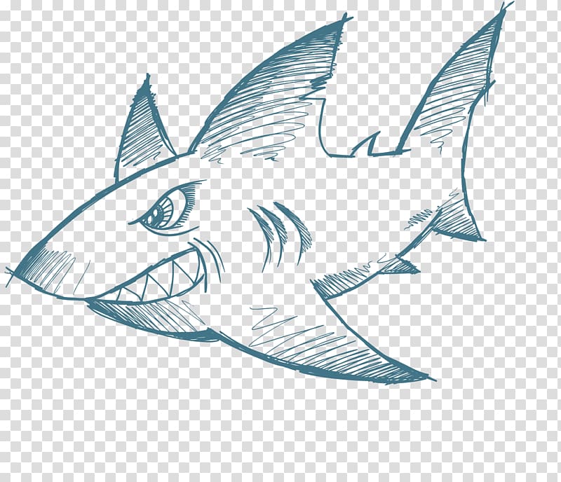 Shark Whale Sketch, shark transparent background PNG clipart