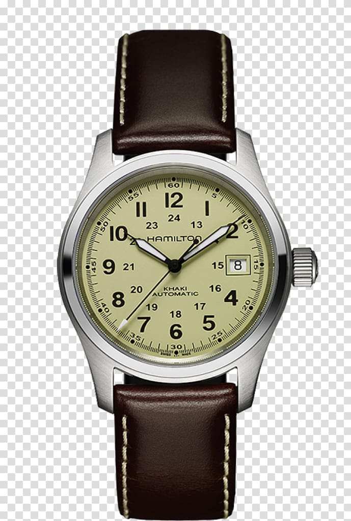 Hamilton Watch Company Hamilton Khaki Field Quartz Automatic watch Watch strap, watch transparent background PNG clipart