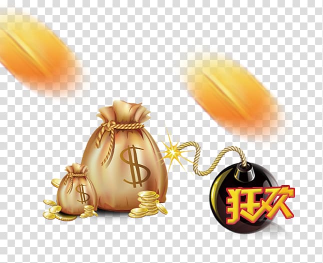 Bag Big data Money, Purse cartoon bomb transparent background PNG clipart