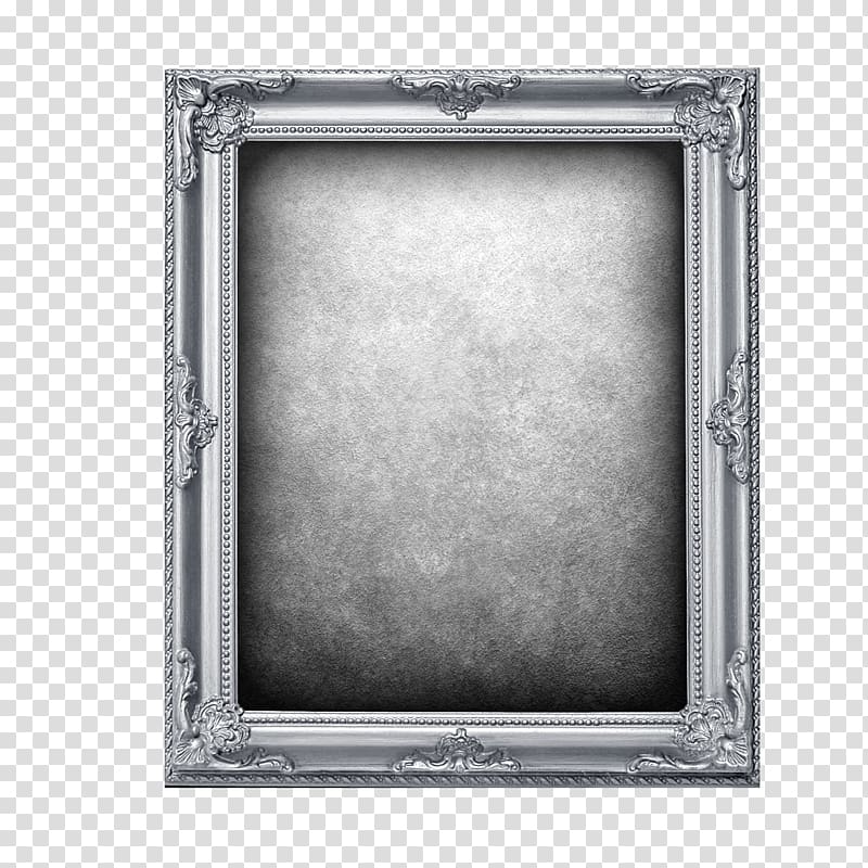 rectangular gray frame illustration, frame Digital frame , Silver Frame transparent background PNG clipart