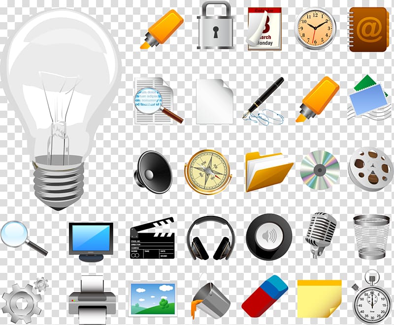 Icon, bulb transparent background PNG clipart