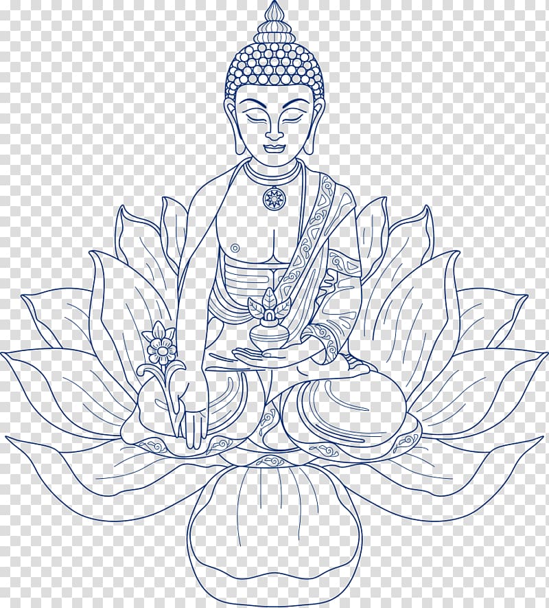 drawing of Buddha meditating; generative AI Stock Illustration | Adobe Stock