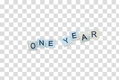 one year logo, One Year Scrabble Letters transparent background PNG clipart