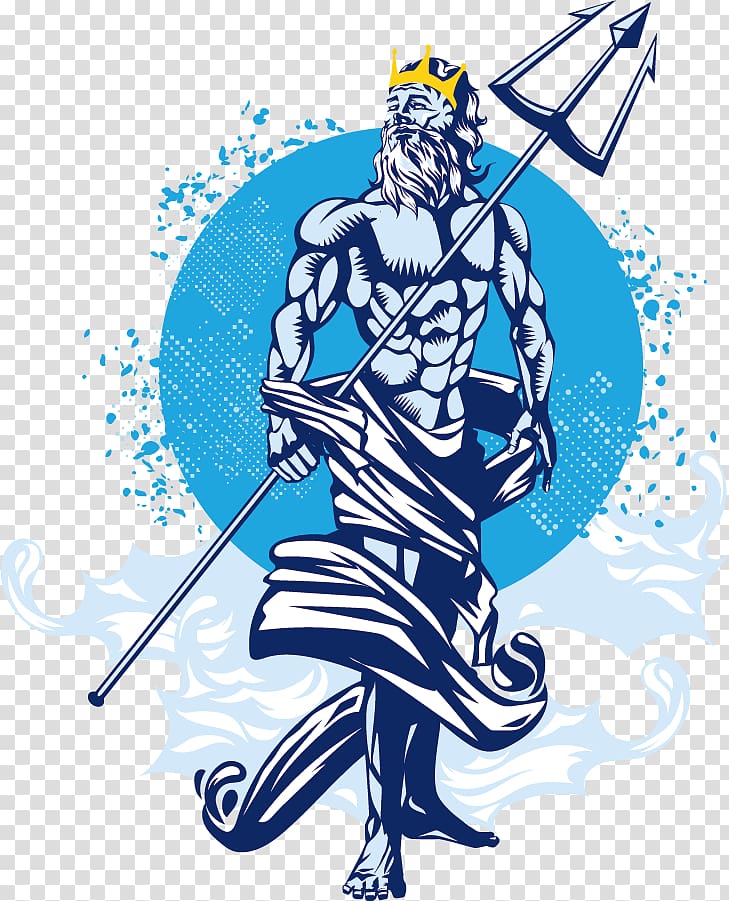 Poseidon illustration, Poseidon of Melos Trident Neptune, Western God transparent background PNG clipart