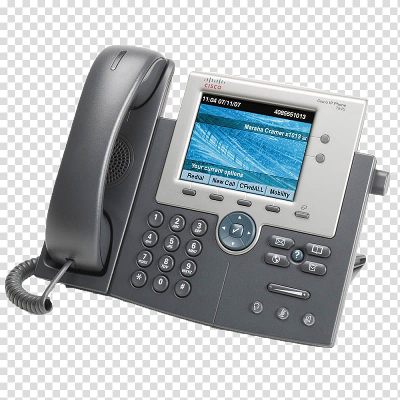 VoIP phone Cisco 7945G Telephone Voice over IP Cisco Systems, Cisco Nxos transparent background PNG clipart