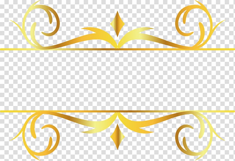 gold line art illustration, Gold leaf Motif Pattern, Gold pattern decorative title box transparent background PNG clipart