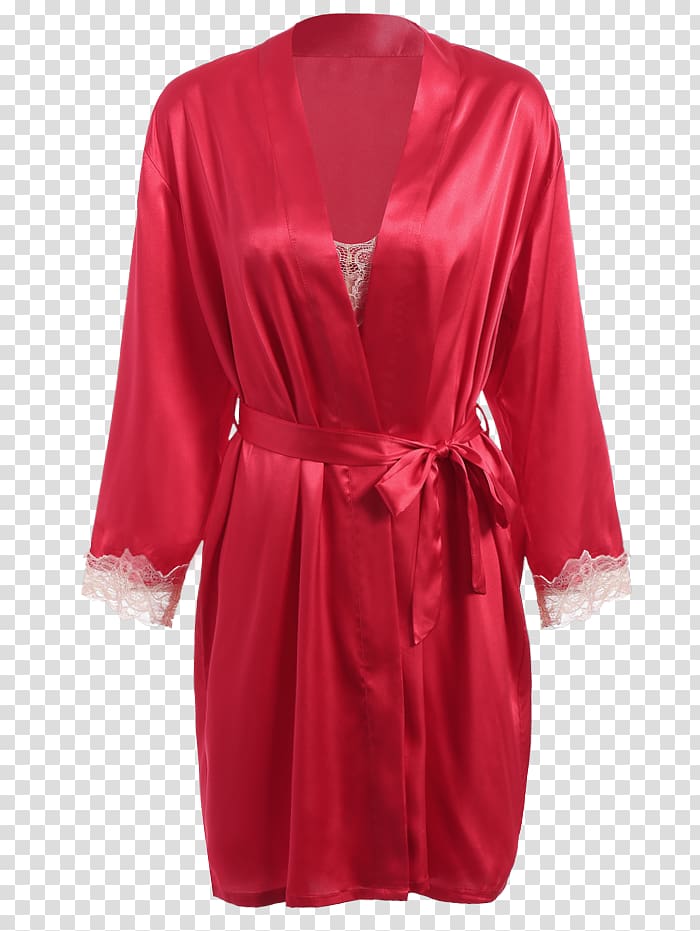 Bathrobe Slip Dress Clothing, red silk blouses for women transparent background PNG clipart