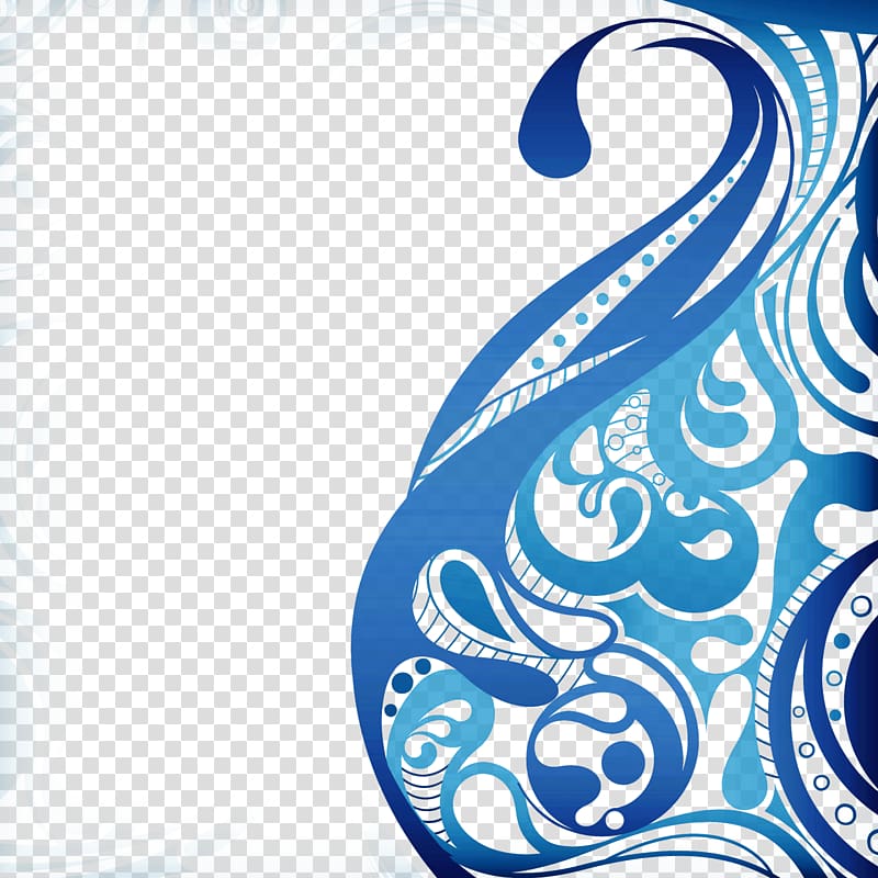 blue floral , Euclidean Pattern, transparent background PNG clipart