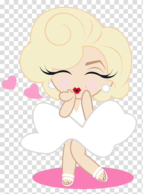 Marilyn Monroe illustration, Cartoon Illustration, Peach Heart Marilyn Monroe transparent background PNG clipart