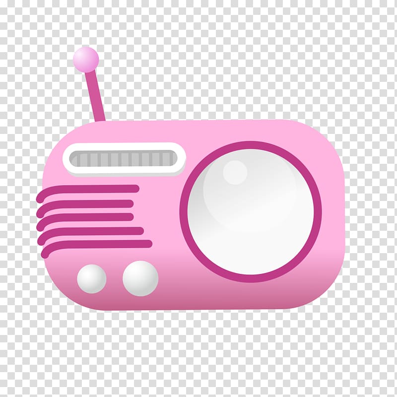 Radio, Pink Radio Graphics transparent background PNG clipart