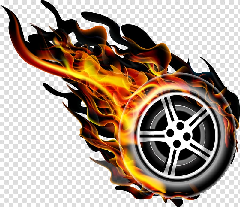 burning wheel illustration, Flame fire wheel transparent background PNG clipart