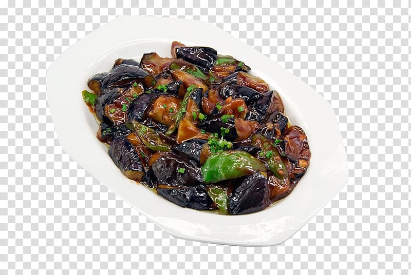 Chinese cuisine Di san xian Eggplant jam Food, Eggplant transparent background PNG clipart