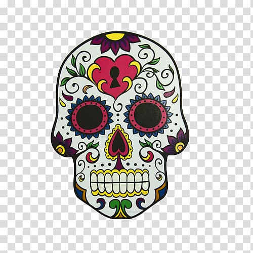 Calavera Mexican cuisine Day of the Dead Skull and crossbones, skull transparent background PNG clipart