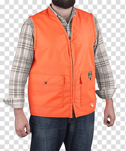 Gilets T-shirt Hunting Jacket Safety orange, T-shirt transparent background PNG clipart