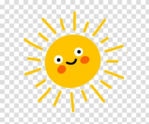 yellow cartoon smiley face sun transparent background PNG clipart