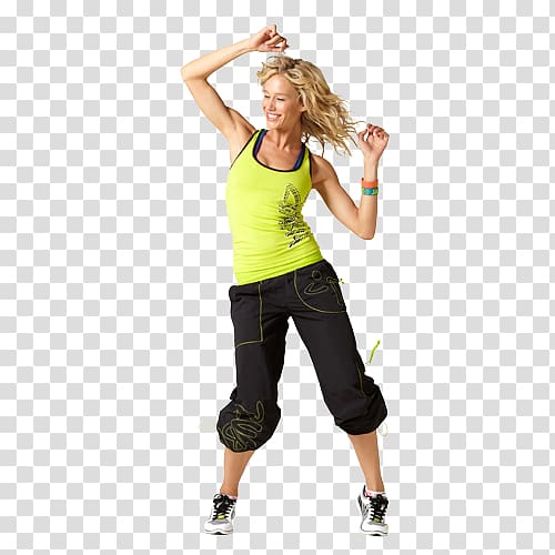 woman in green tank top, Physical fitness Zumba Sportrade fit, & wellness Clothing Physical exercise, zumba transparent background PNG clipart