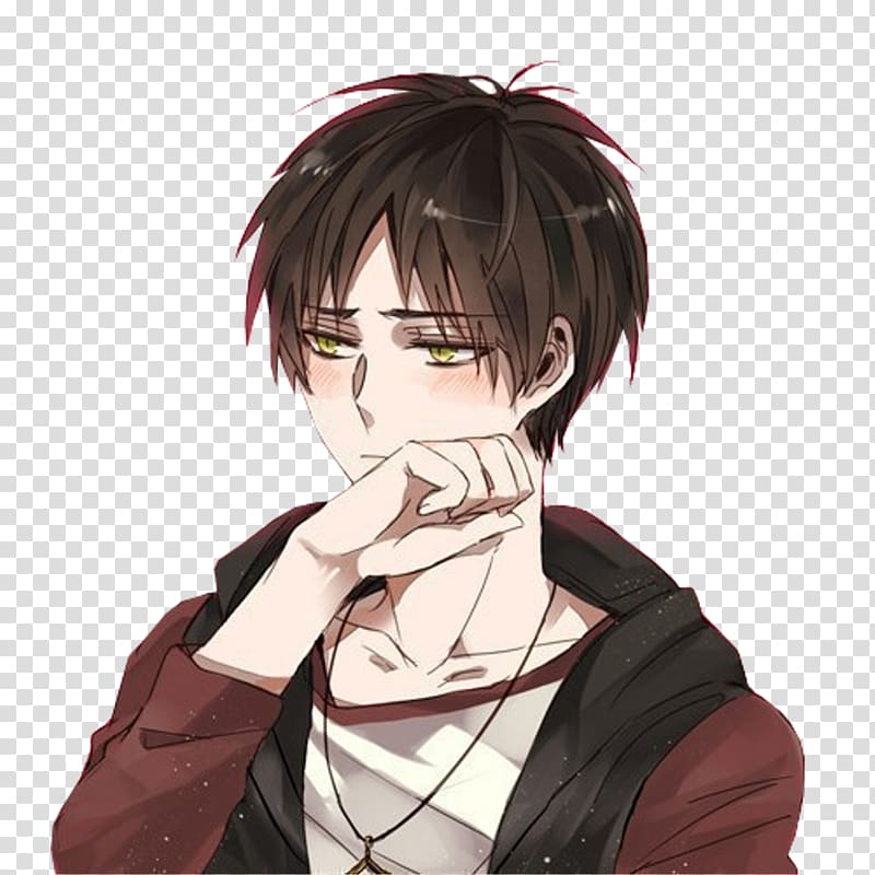 male anime character, Eren Yeager Levi Mikasa Ackerman Attack on Titan Anime, sad Anime Boy transparent background PNG clipart