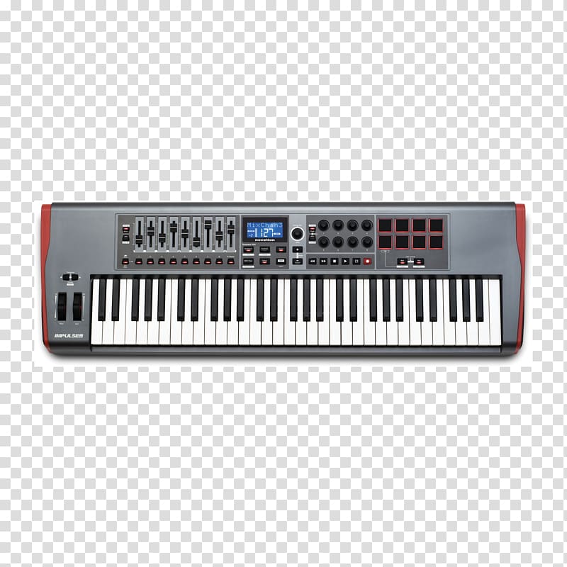 Computer keyboard MIDI Controllers Novation Impulse 61 Novation Digital Music Systems MIDI keyboard, keyboard transparent background PNG clipart