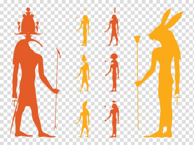 Ancient Egyptian deities Deity Set Ancient Egyptian religion, Color silhouette figures transparent background PNG clipart