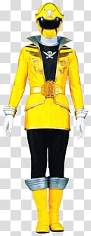 yellow and black yellow ranger, Megaforce Yellow transparent background PNG clipart