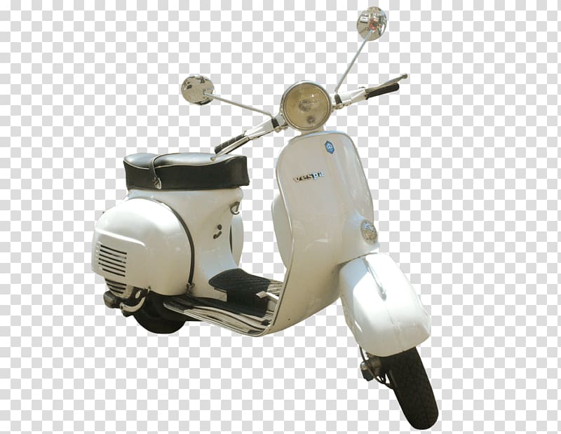 white motor scooter, Vintage Vespa Cream Color transparent background PNG clipart