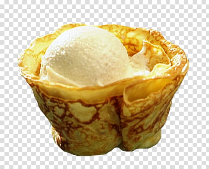 Ice cream Crêpes Suzette Pancake Treacle tart, ice cream transparent background PNG clipart