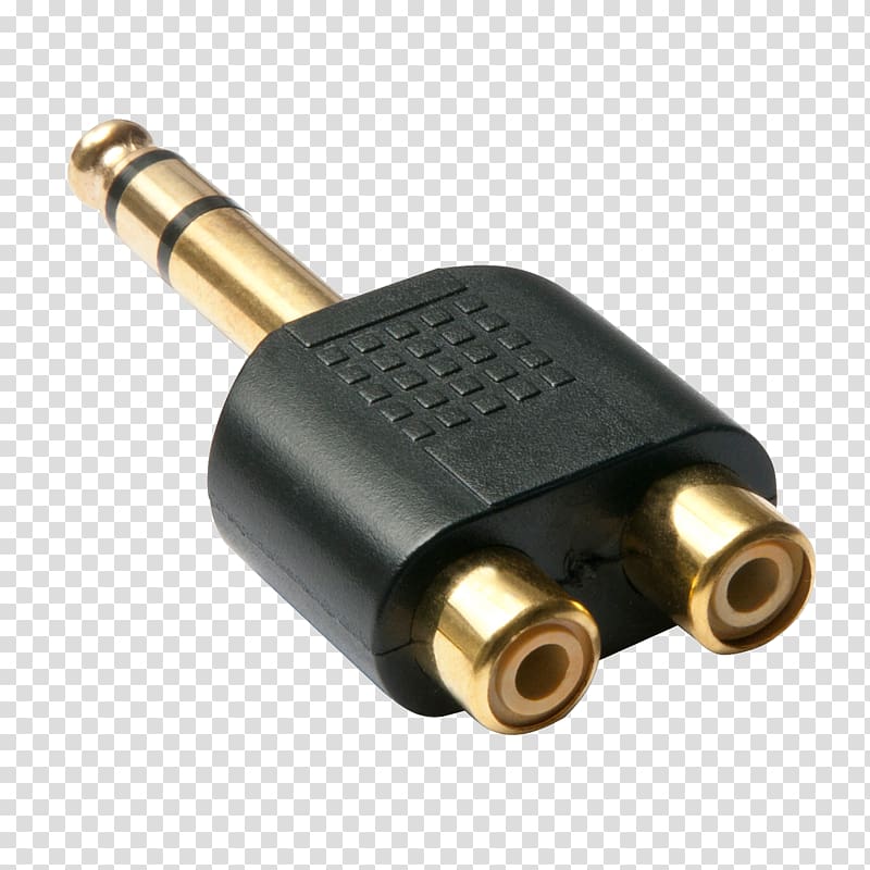 Adapter RCA connector Phone connector Electrical connector AC power plugs and sockets, RCA Connector transparent background PNG clipart