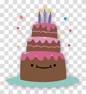 Cute birthday cake cartoon Royalty Free Vector Image