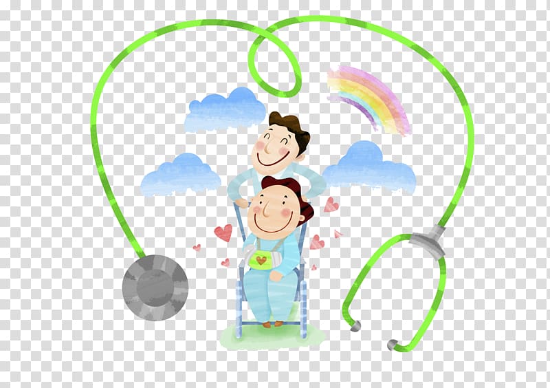 Wheelchair Disability Stethoscope, A wheelchair person under a stethoscope transparent background PNG clipart