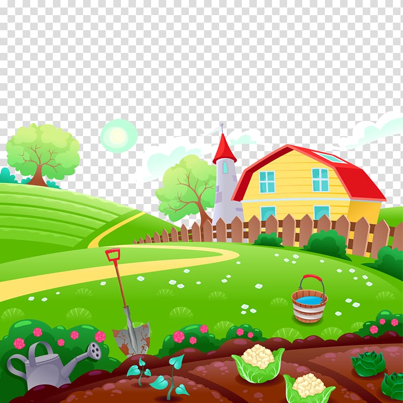 farmland illustration, Farm Cartoon Drawing Illustration, cartoon illustration farm transparent background PNG clipart