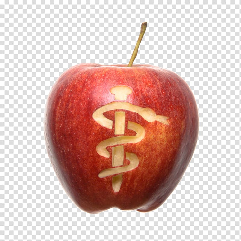 Rod of Asclepius, Characters on red apples transparent background PNG clipart