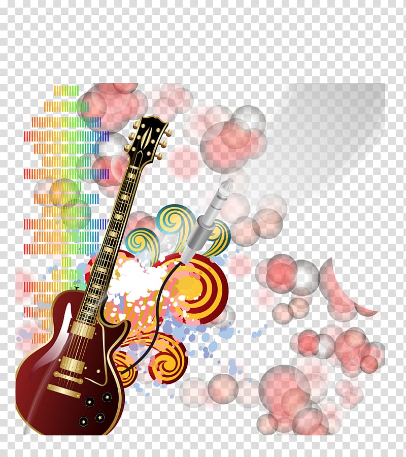 Microphone Guitar Sound, Acoustic guitar microphone pink background transparent background PNG clipart