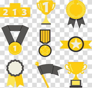 Gold medal, Medal trophy transparent background PNG clipart thumbnail
