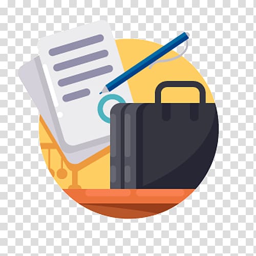 illustration of pen and paper, Icon, Black office documents and work packages transparent background PNG clipart