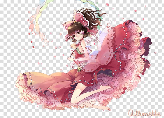 Anime Drawing Digital painting Reimu Hakurei Desktop , Anime transparent background PNG clipart