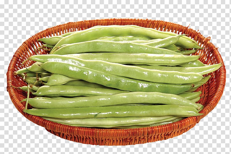 Green bean Common Bean Vegetable Broad bean, Bamboo basket beans transparent background PNG clipart