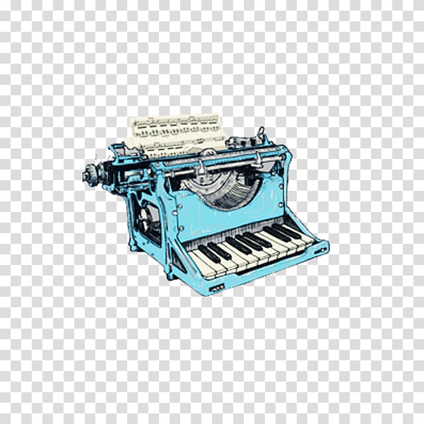 Piano Music school Typewriter Keyboard, Blue piano transparent background PNG clipart