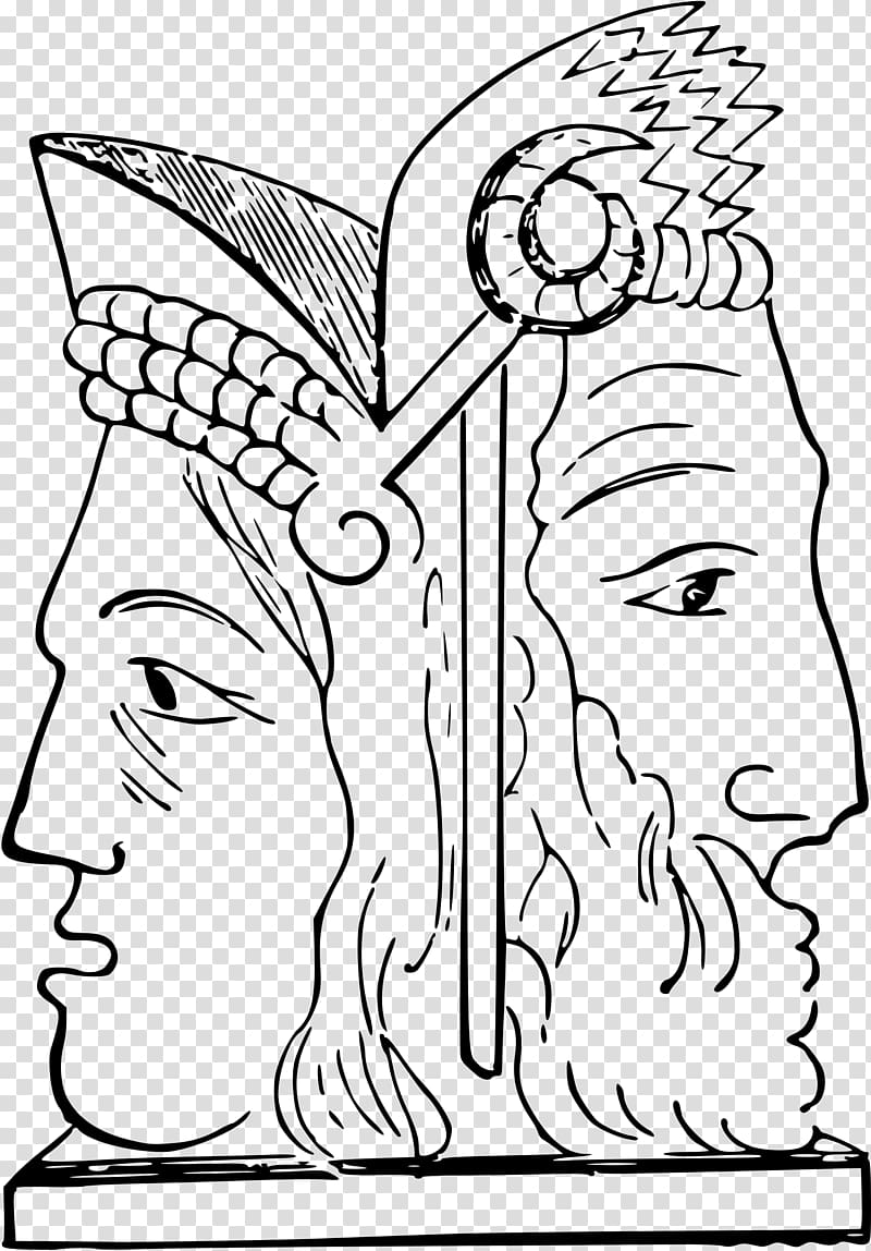 Janus , roman statue head transparent background PNG clipart