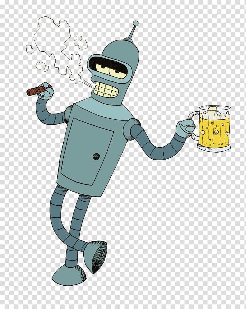 Futurama illustration, Bender T-shirt Philip J. Fry Robot Animated cartoon, futurama transparent background PNG clipart